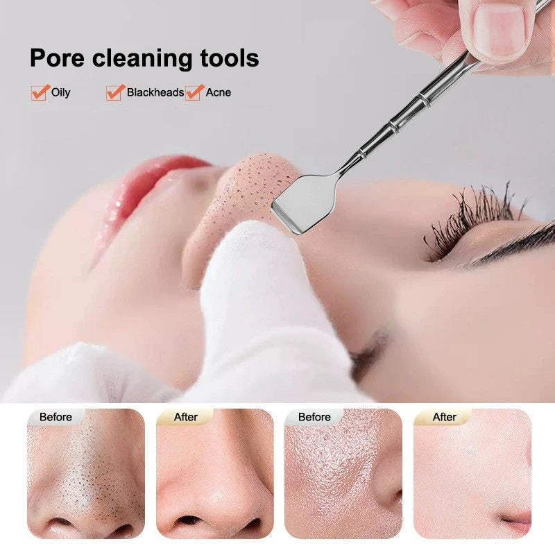 Facial Blackhead Removal Tool - Deep Cleansing Face Scraper Nose Whitehead Remover Skin Care Beauty Face Spatula