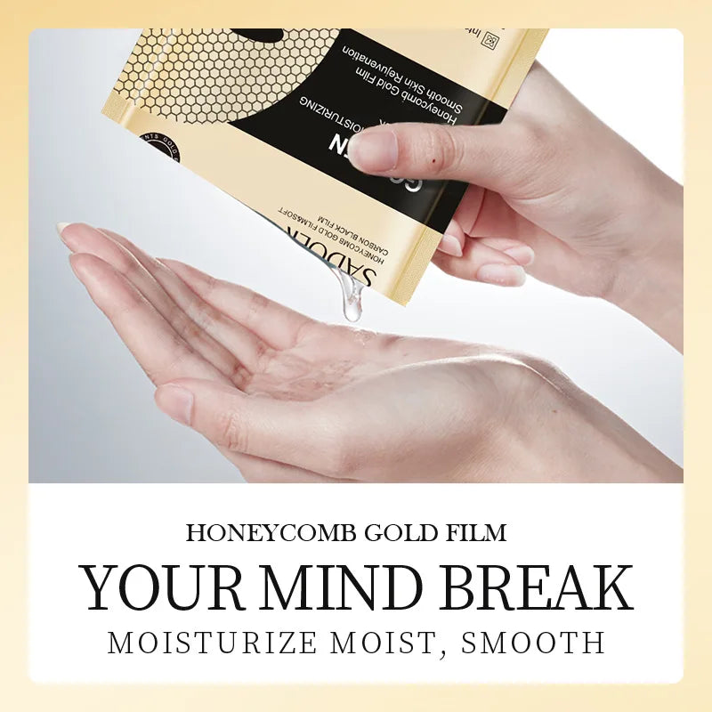 10pcs SADOER 24K Golden Face Mask Moisturizing Face skincare Anti Wrinkle Nourishing Rejuvenation Facial Masks Skin Care