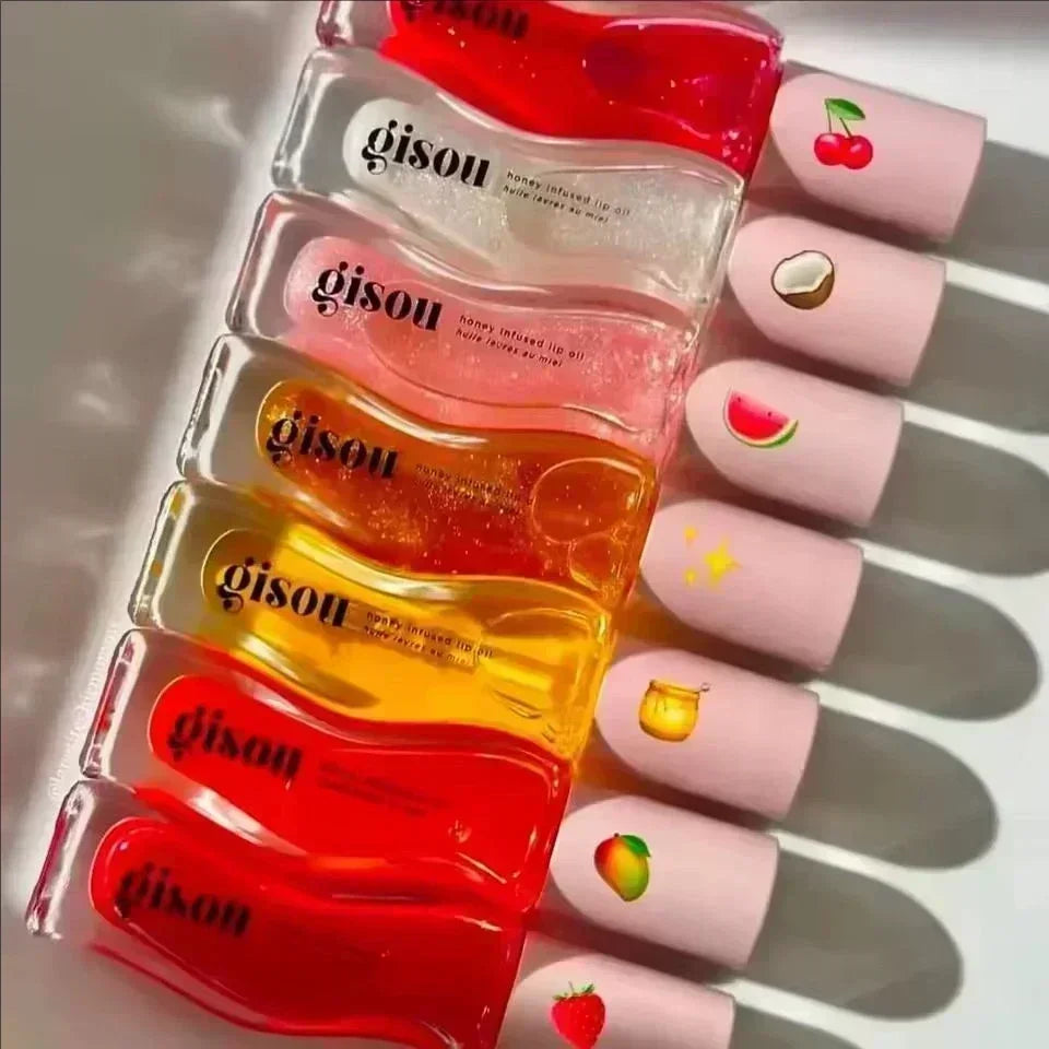 Gisou Original Cherry Honey Strawberry Essence Lip Oil Lipstick Long Lasting Moisturizing Reduce Lip Lines Gloss Makeup Care