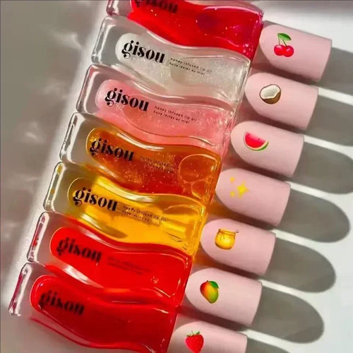 Gisou Original Cherry Honey Strawberry Essence Lip Oil Lipstick Long Lasting Moisturizing Reduce Lip Lines Gloss Makeup Care
